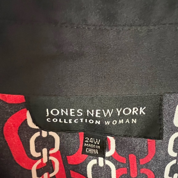 Plus Size Jones New York Chain Link Blouse Collection Woman Size 24W Ling Sleeve - Picture 5 of 5